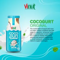 Bouteille d'eau de 280ml pour yaourt à la noix de coco sans sucre faible en gras OEM de marque privée Vietnam boisson fabriquée dans un emballage en boîte