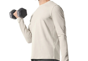 T-shirt à manches longues en spandex personnalisé pour l'été, style hip-hop, poids du tissu 260 grammes, style décontracté, motif uni, t-shirt de compression vierge - Product Image 2