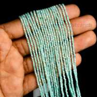 2mm naturel bleu Amazonite Micro facettes perles de pierres précieuses pour la fabrication de bijoux en gros Amazonite pierre perles rondes brin en vrac 13"