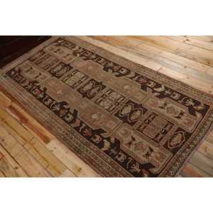 Alfombra Grande Vintage de 4,7x9,1 pies, Alfombra Turca Marrón Abstracta de Lana - Product Image 4