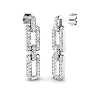 Pendientes Delicados de Diamantes con Corte Redondo en Forma de Clip, 0.55 Ct, Diamantes Cultivados en Laboratorio en Platino, para Bodas y Fiestas - Product Image 3
