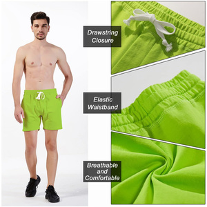 Custom Summer Sweat Shorts for Men Fleece Fabric Waterproof Eco-Friendly Breathable <b>Drawstring</b> Closure OEM Cotton Gym Shorts - Product Image 3