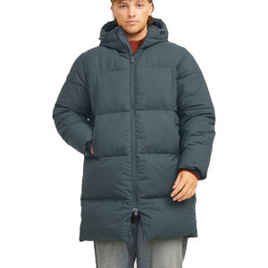 Veste longue matelassée d'hiver, chaude et épaisse, col montant, logo sur le devant, coupe-vent, isolée, streetwear, parka pour homme et femme - Product Image 4