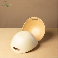 Bol jetable en bambou filé à la main avec poignée intégrée, design minimaliste écologique, idéal pour la rentrée scolaire, personnalisable