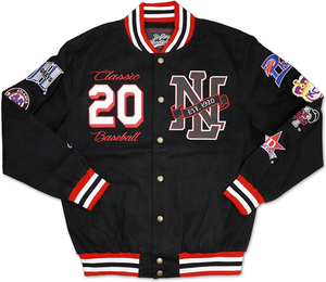 Chaqueta universitaria personalizada para hombre con mangas de cuero bordadas de chenilla y patrón de letras de béisbol para invierno - Product Image 1