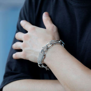 Heavy <b>Cuban</b> <b>Chain</b> Necklace Moissanite Diamond Iced Out Hip Hop Jewelry For Fashion Forward Men And Women From India - Product Image 5