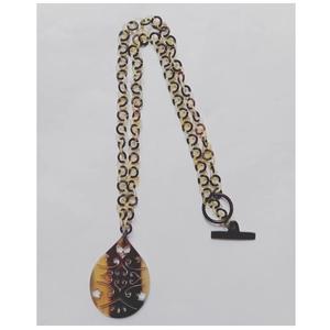 Corne de buffle et résine collier de chaîne à maillons ovales faits à la main durables bijoux de mode modernes pour les occasions d'art et de collection - Product Image 3