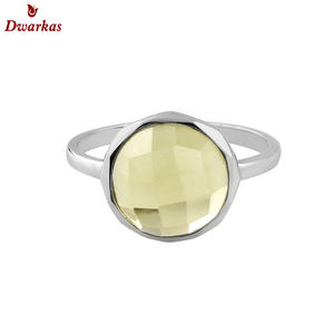 Anillo Clásico de Plata de Ley 925 con Engaste de Bisel y Cuarzo Ahumado para Mujer y Hombre, Joyería al por Mayor para Bodas y Fiestas - Product Image 6