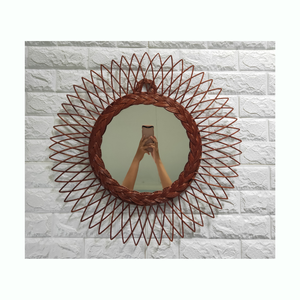 Miroir mural en rotin pour salon avec décoration de coiffeuse unique, miroir d'habillage unique fabriqué à la main miroir mural en rotin antique - Product Image 2