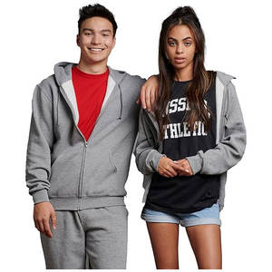 Sweat à capuche en molleton de coton 100% pour hommes et femmes, pull zippé, style technique bouffante, motif imprimé tissé d'automne, taille XS, quantité minimale de commande - Product Image 4