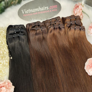 Vente en gros 2025 Meilleur prix Qualité supérieure 100% Extensions de cheveux humains Remy vietnamiens Trame de cheveux à cuticules complètes - Product Image 1