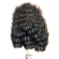 Extensions de cheveux naturels indiens Remy vierges - Double trame machine, à clipser/à tisser, ondulation naturelle, teintables, soyeuses et douces, cheveux humains d'un seul donneur