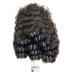 100% vierge noir femmes couleur naturelle vague Curl Styles économique Double trame Extensions de cheveux humains - Product Image 1