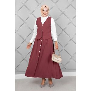 Hijab à jupe 3 pièces ensemble Rose - Product Image 2