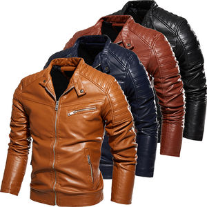 Chaqueta de motorista de cuero PU personalizada, chaqueta de moda de motocicleta para hombre, chaqueta de Color sólido, chaquetas clásicas de alta calidad para montar, Haus Industries - Product Image 6