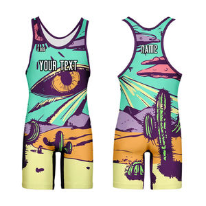 Maillots de fitness pour hommes personnalisés, justaucorps de lutte, combinaison de musculation avec impression personnalisée et sublimation - Product Image 2