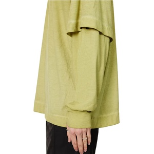 เสื้อยืดคอกลมทรงหลวมแบบดรอปโชว์เดอร์สำหรับผู้ชาย ผ้าคอตตอนเจอร์ซีย์ 100% เสื้อยืดสองชั้น ทรงบ็อกซี่ ล้างสีแบบแอซิดวอช  เสื้อยืดเปล่าไม่มีลาย - Product Image 4