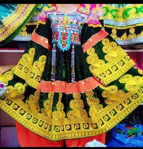 Robe kuchi vintage ethnique tribal, robe de soirée traditionnelle afghane/pakistanaise Kuchi Kochi 3078 - Product Image 2