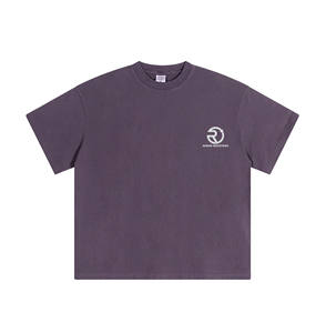 เสื้อยืดแฟชั่นสั่งทำได้สำหรับผู้ชายเสื้อโอเวอร์ไซส์เปิดไหล่ไฮสตรีท305หนักทำจากผ้าฝ้าย GSM 100% - Product Image 4