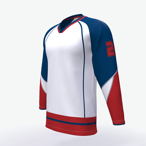 Vente en gros Maillot de hockey sur glace unisexe solide à séchage rapide 100% chandail de sport en polyester à sublimation Maillot d'entraînement Vêtements de hockey sur glace - Product Image 2