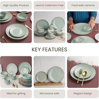 Service de table en céramique et porcelaine, fait à la main, brillant, marbre menthe, passe au micro-ondes et au lave-vaisselle, sans cendres, luxueux, élégant, écologique
