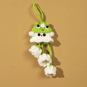 2025 Handmade Creative Trendy Little Ghost Car Hanging Ornament Cute Crochet Rearview Mirror Decoration New Other Lanyards - Product Image 6