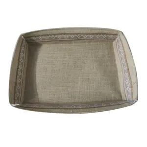 Bandeja de servicio de yute hecha a mano de aspecto moderno Venta de fábrica de alta calidad Ramadán elegante para el hogar Hotel Cocina Uso de servicio - Product Image 6