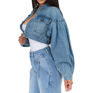 Manteau en jean surdimensionné Boyfriend pour femme Veste longue en coton avec veste en jean style camionneur pour femme - Product Image 3