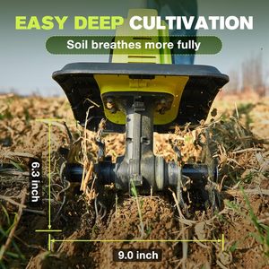 Cultivador <span class=keywords><strong>El</strong></span>éctrico Inalámbrico <span class=keywords><strong>de</strong></span> 21V, Mini Cultivador <span class=keywords><strong>de</strong></span> Jardín a Batería <span class=keywords><strong>de</strong></span> 9 Pulgadas, 330 RPM, OEM MVM, <span class=keywords><strong>Acero</strong></span> al Manganeso Ligero - Product Image 3