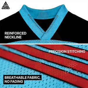 Maillot de football/soccer personnalisé surdimensionné 100 % polyester en maille pour homme, manches courtes, coupe ample, pour adultes, service OEM, été - Product Image 4