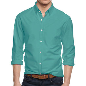 Top Tendencia OEM al por mayor por encargo de los hombres casuales camisas de algodón de alta calidad de impresión del logotipo de color y tamaño personalizado para la primavera - Product Image 4