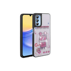 Funda Protectora Trasera de Silicona SAFA con Diseño Icónico en Relieve Brillante para Samsung Galaxy A15 A24 4G - Negro Translúcido INS - Product Image 2