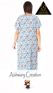 Stylish Cotton Fabric Printed Women's <b>Dress</b> Short Sleeved Free Flowing Design Midi Length Comfortable Daily Wear - Product Image 2