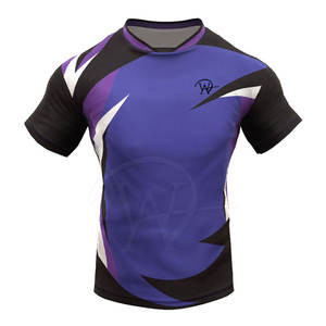 Maillot de rugby unisexe dernière conception, faible MOQ, grande taille, 100 % polyester, séchage rapide, respirant, pour sports de plein air - Product Image 2