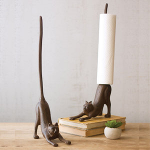 Porte-papier de haute qualité en aluminium chat en forme de Figurine en métal moulé pour la décoration intérieure et les ustensiles de cuisine Uzair Handicrafts India - Product Image 1