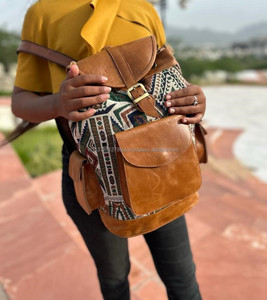 Sac à dos fait main en cuir Jacquard Offre Spéciale sac à dos en cuir véritable sac unisexe multi-usages nouveau design produit en vrac en gros - Product Image 3