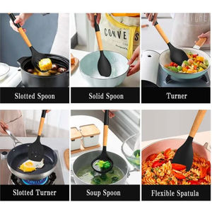 Juego de 5 Uds de Metal multifuncional para servir alimentos, utensilios de cocina, cubiertos de acero inoxidable, mesa pulida con espejo - Product Image 5