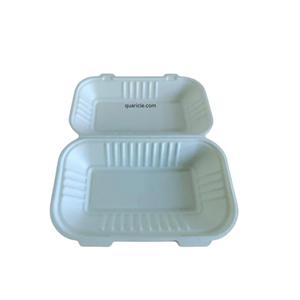 Boîte à hamburger à clapet naturelle jetable moderne 9*6 9*9 tout type d'événements emballage 0% plastique bambou papier camions alimentaires voyage - Product Image 1