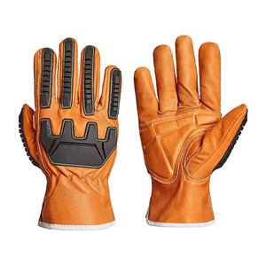 Guantes de seguridad de alta resistencia Mecánicos Cuero de vaca Construcción Multifunción TPR Goma Protectora Nudillos Anti Impacto - Product Image 2