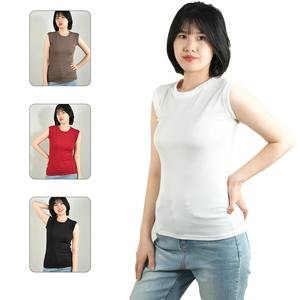 2025 nouvelles femmes été sans manches col rond tricoté Blouse léger extensible coupe ajustée décontracté débardeur - Product Image 1