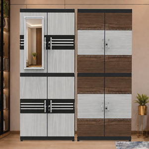 Naiba Modern Freestanding Wardrobe <b>Cabinet</b> with Flat Panel Doors <b>Lockable</b> Storage Unit for Home Office Bedroom Furniture - Product Image 3