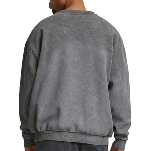 Sweat-shirt tricoté sans manches personnalisé, style vintage délavé à l'acide, doublé, grande taille, imprimé graphique streetwear, vente en gros 2026 - Product Image 3