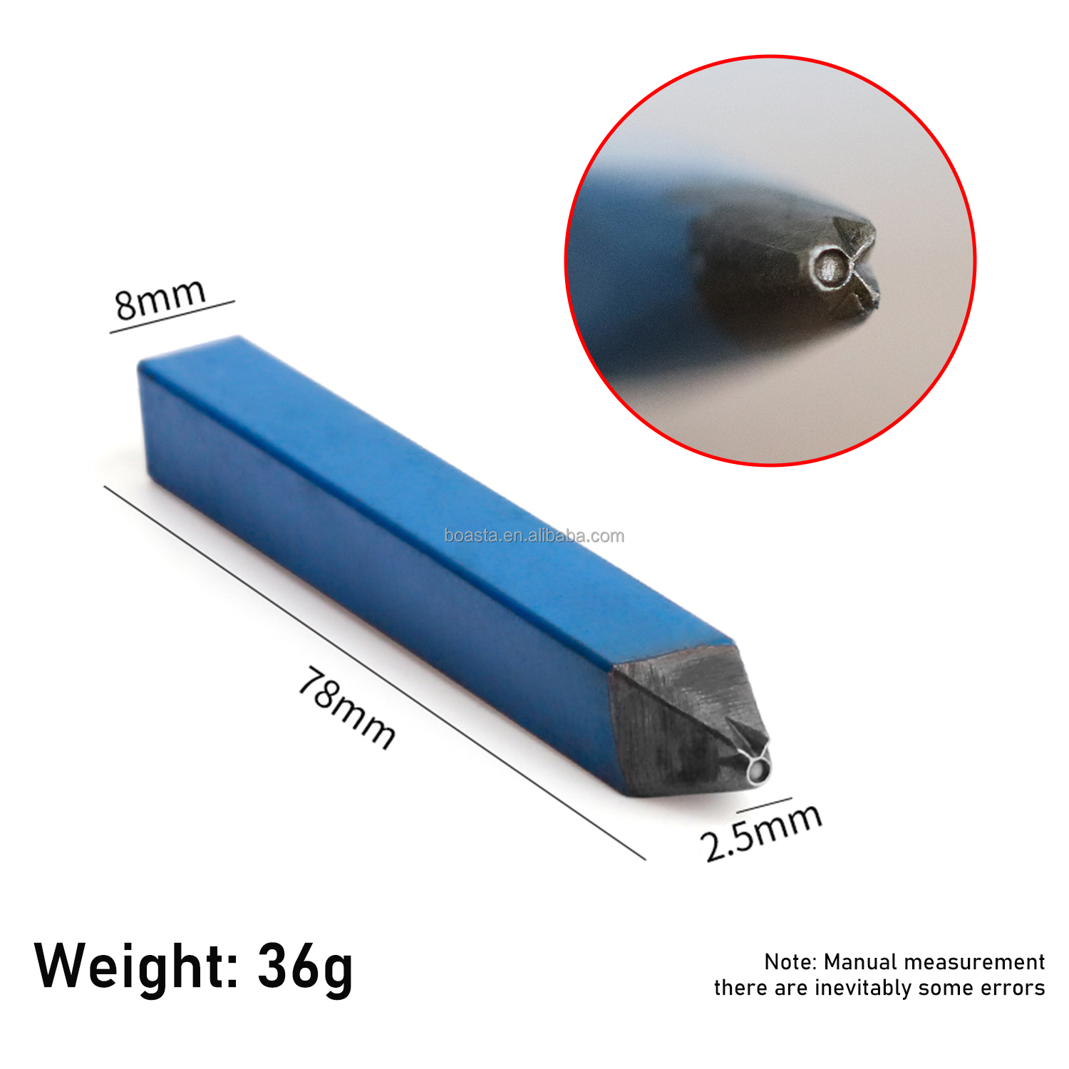 Tampon en acier symbole Taureau bleu 78 mm x 2,5 mm