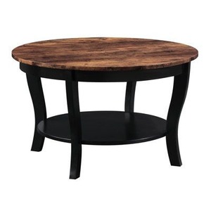 Table basse en métal noir de forme personnalisée avec plateau en bois pour hôtels, villas, décoration de salon, meubles - Product Image 2