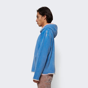Sudadera de lana francesa de peso pesado con logotipo personalizado, de gran tamaño Vintage Sudadera con capucha, Jersey lavado ácido, 100% algodón lavado a la piedra para hombres para - Product Image 4