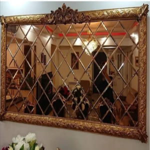 Panneaux de miroir mural en verre décoratifs classiques de luxe dorés, design moderne pour les intérieurs - Product Image 4