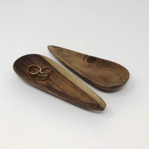 ถาดใส่เครื่องประดับไม้ขัดเงาบุด้วยกำมะหยี่ งานแฮนด์เมดจากอินเดีย - Product Image 1