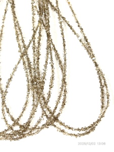 Cuentas de Cuarzo Herkimar con Recubrimiento de Diamante, Color Gris Claro Natural, Calidad AAA, Tamaño 2-3 mm - Product Image 2