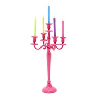 Candélabre en métal rose doré de luxe, fait main, support de bougie lumineux, pour la maison et les mariages, dernier design, taille personnalisée