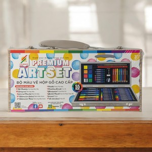 High Quality 90-Piece Wooden Art Set for Kids Back-to-School <strong>Essentials</strong> Colored Pencils Crayons &amp; Small Size Colormate - Product Image 1